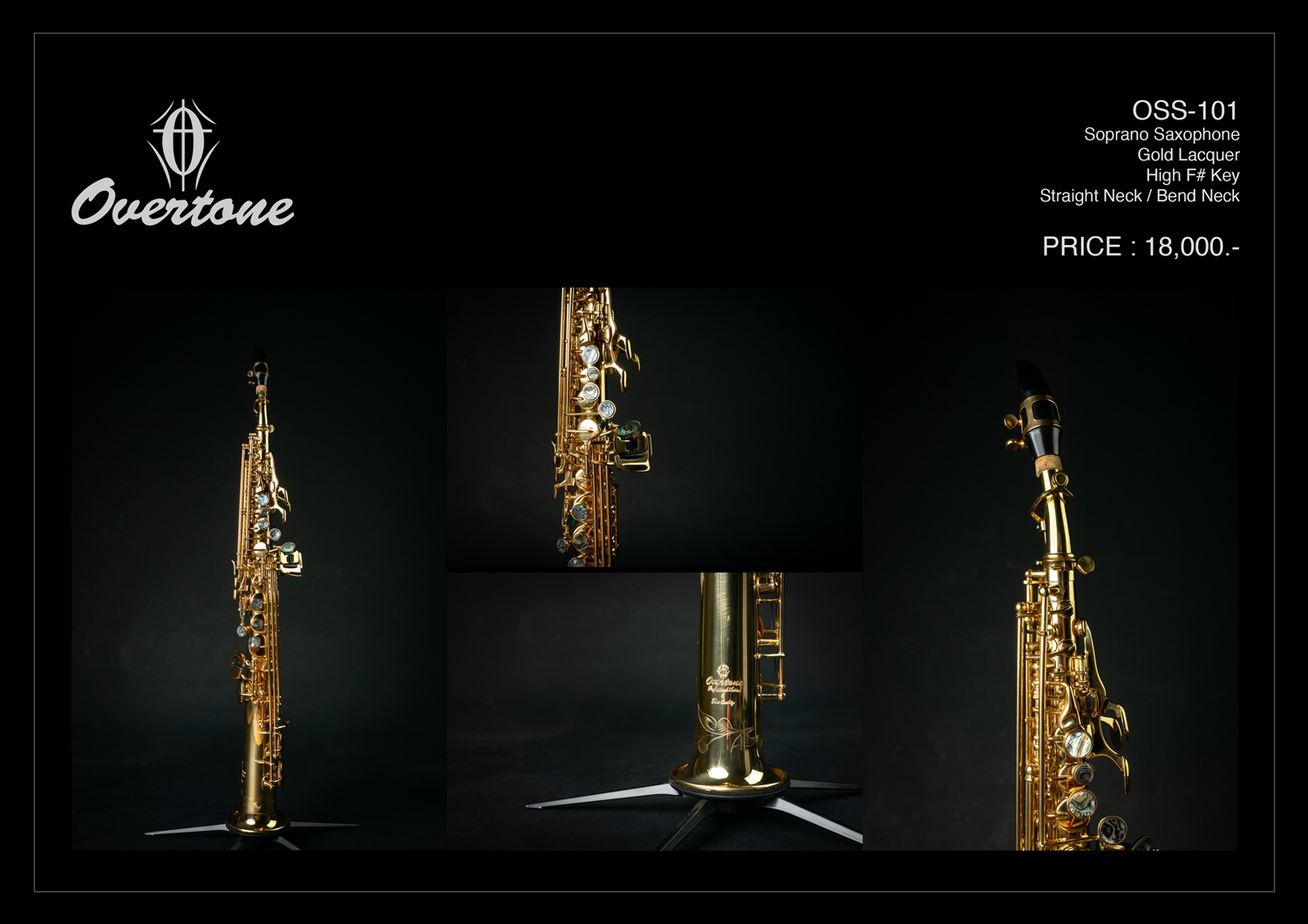 Overtone Soprano Saxophone รุ่น gold lacquer OSS-101