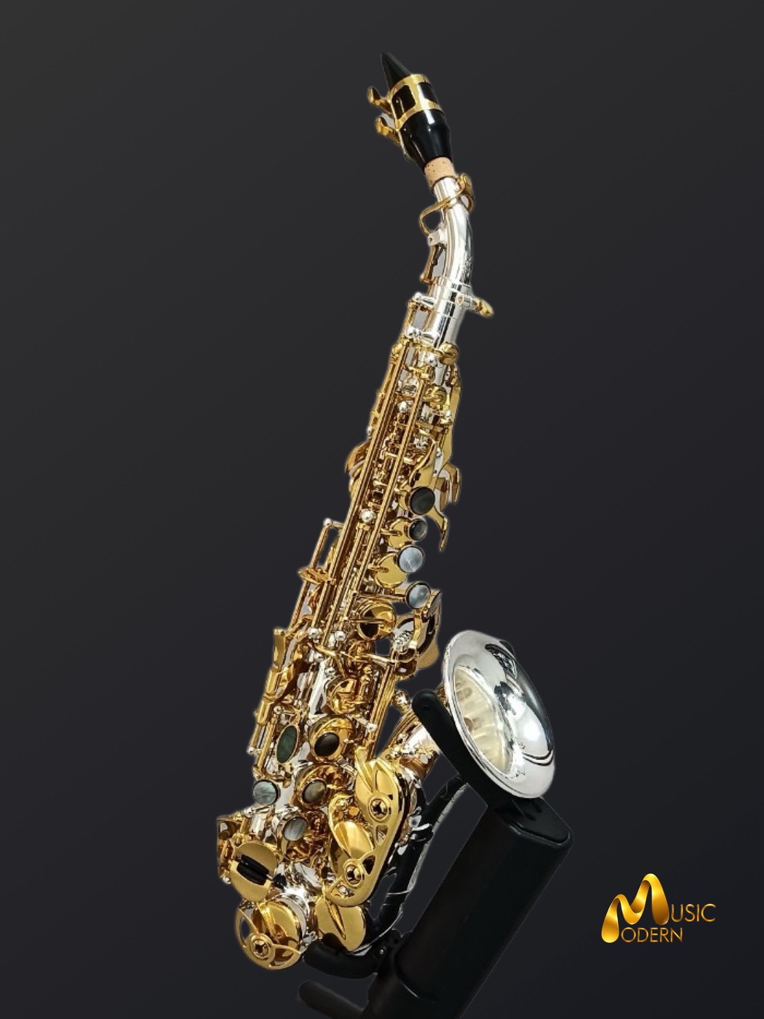 Overtone OSSC-501EX Curved Soprano Saxophone Silver Plate Gold Key